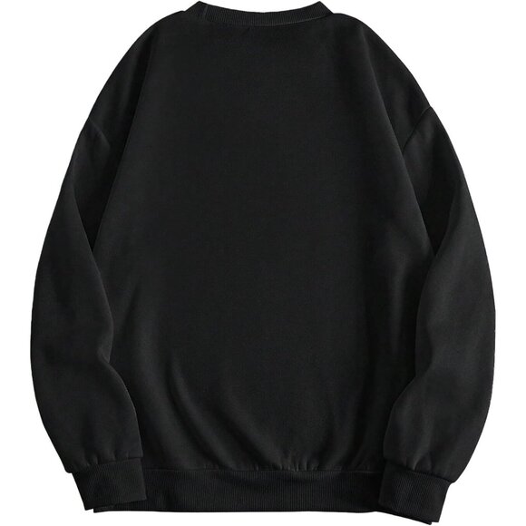 ⚡Women Black New York Imported Graphic Crewneck Long Sleeve Pullover Sweatshirt - Picture 2 of 5